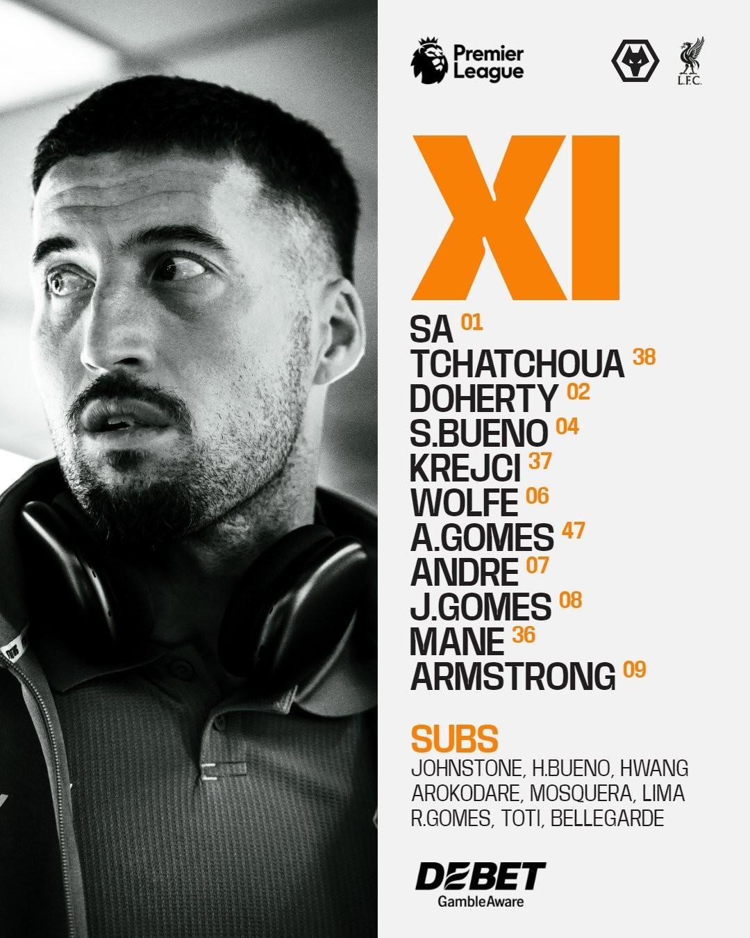 利物浦客战狼队：萨拉赫、埃基蒂克、加克波首发，弗林蓬出战